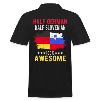 Halb Deutsch Halb Slowenier - Männer Poloshirt - Schwarz - Hinten - Kai (181cm)