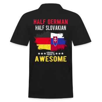 Halb Deutsch Halb Slowake - Männer Poloshirt - Schwarz - Hinten - Kai (181cm)
