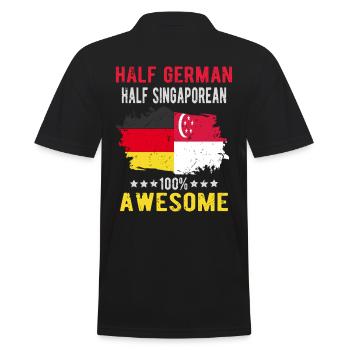 Moitié allemand moitié Singapouriens - Polo Homme - noir - Dos - Kai (181cm)