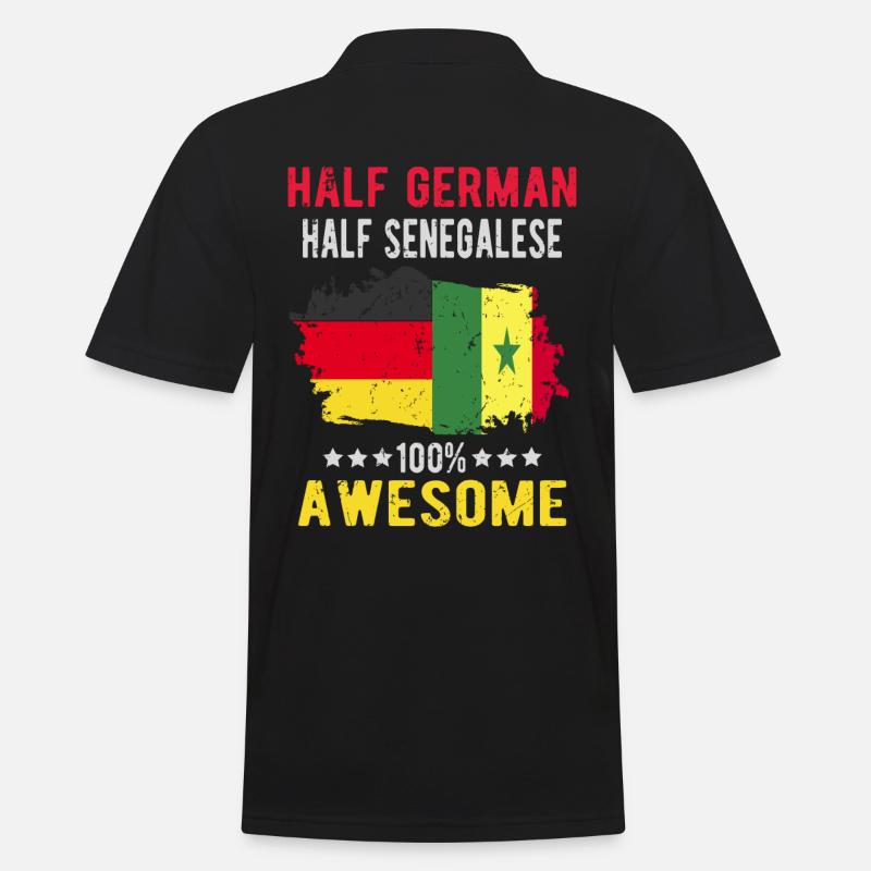 Halb Deutsch Halb Senegalese - Männer Poloshirt - Schwarz