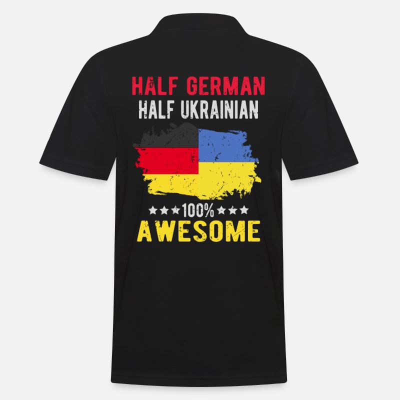 Halb Deutsch Halb Ukrainer - Männer Poloshirt - Schwarz
