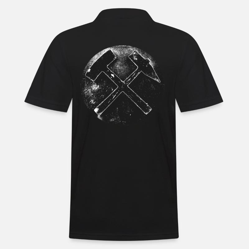 Bergmann Bergbau Hammer und Eisen - Männer Poloshirt - Schwarz