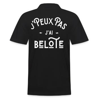 je peux pas j'ai belote idée cadeau humour - Polo Homme - noir - Dos - Kai (181cm)