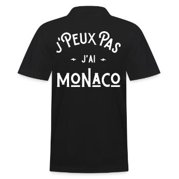 je peux pas j'ai Monaco cadeau humour vacances - Polo Homme - noir - Dos - Kai (181cm)