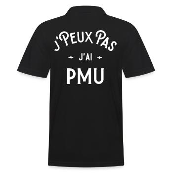 je peux pas j'ai pmu idée cadeau humour - Polo Homme - noir - Dos - Kai (181cm)