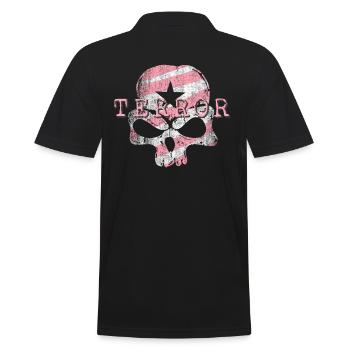 pink pink purple skull terror - Men's Polo Shirt - black - Back - Kai (181cm)