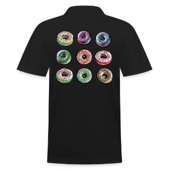 Donuts Muffins Donut Süßigkeit - Männer Poloshirt - Schwarz - Hinten - Kai (181cm)