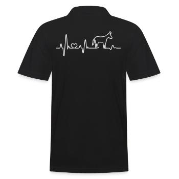 Esel Herzschlag Muli Maultier Bauernhof Landwirt - Männer Poloshirt - Schwarz - Hinten - Kai (181cm)