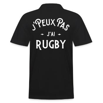je peux pas j'ai rugby cadeau citation humour - Polo Homme - noir - Dos - Kai (181cm)