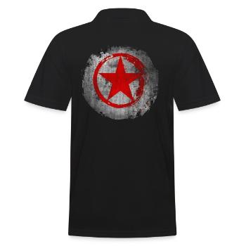 Stern rot Rock Rockabilly - Männer Poloshirt - Schwarz - Hinten - Kai (181cm)