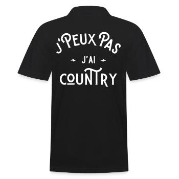 je peux pas j'ai country cadeau humour citations - Polo Homme - noir - Dos - Kai (181cm)