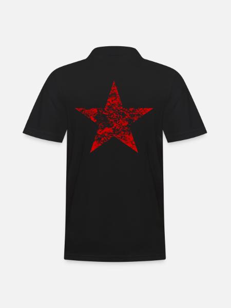 Rocker rouge étoile rouge - Polo Homme - noir