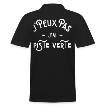 je peux pas j'ai piste verte cadeau humour ski - Polo Homme - noir - Dos - Kai (181cm)