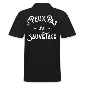je peux pas j'ai sauvetage idée cadeau humour - Polo Homme - noir - Dos - Kai (181cm)