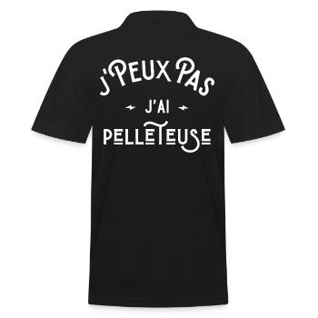 je peux pas j'ai pelleteuse idée cadeau humour - Polo Homme - noir - Dos - Kai (181cm)