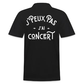 je peux pas j'ai concert cadeau citation humour - Polo Homme - noir - Dos - Kai (181cm)