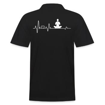 Yoga Meditation Namaste Heartbeat Meditate - Men's Polo Shirt - black - Back - Kai (181cm)