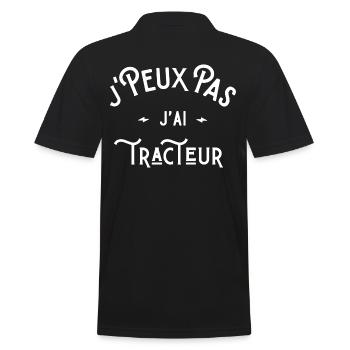 je peux pas j'ai tracteur idée cadeau humour - Polo Homme - noir - Dos - Kai (181cm)