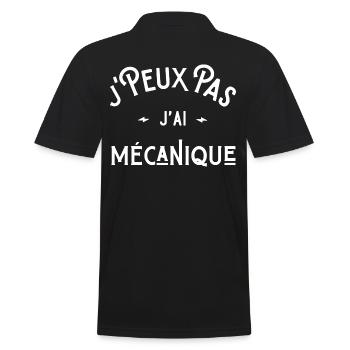 je peux pas j'ai mécanique cadeau citation humour - Polo Homme - noir - Dos - Kai (181cm)