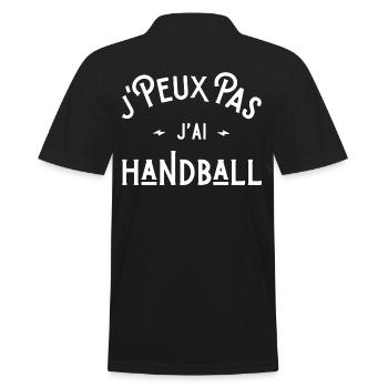 je peux pas j'ai handball idée cadeau humour - Polo Homme - noir - Dos - Kai (181cm)