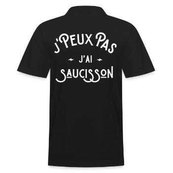 je peux pas j'ai saucisson idée cadeau humour - Polo Homme - noir - Dos - Kai (181cm)