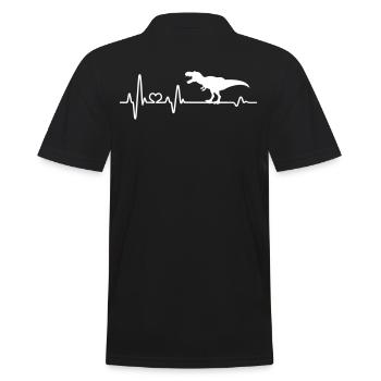 Heartbeat Dinosaure T-Rex Tyrannosaurus Dino - Polo Homme - noir - Dos - Kai (181cm)