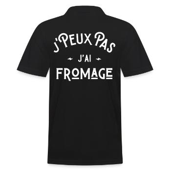 je peux pas j'ai fromage cadeau citation humour - Polo Homme - noir - Dos - Kai (181cm)