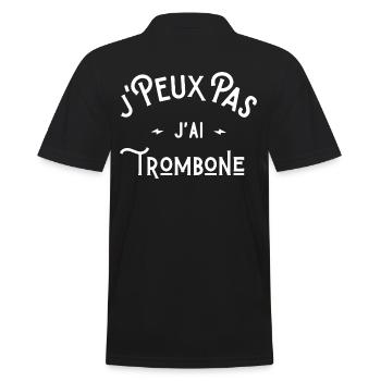 je peux pas j'ai trombone cadeau humour musique - Polo Homme - noir - Dos - Kai (181cm)