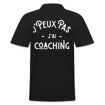 je peux pas j'ai coaching idée cadeau humour coach - Polo Homme - noir - Dos - Kai (181cm)
