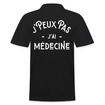je peux pas j'ai médecine idée cadeau humour - Polo Homme - noir - Dos - Kai (181cm)