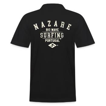 NAZARE BIG WAVE SURFING PORTUGAL - Men's Polo Shirt - black - Back - Kai (181cm)