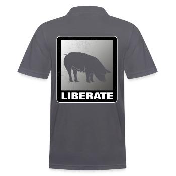 Libérer Vegan Animal Liberation - Polo Homme - charbon - Dos - Nico (186cm)