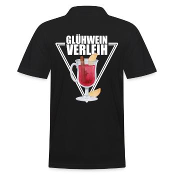 Glühwein Verleih - Männer Poloshirt - Schwarz - Hinten - Kai (181cm)