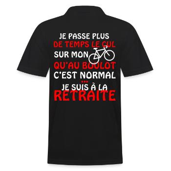 Cadeau cycliste Rigolo Retraite vélo - Polo Homme - noir - Dos - Kai (181cm)