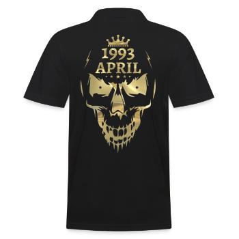 April 1993 Totenkopf Gold - Männer Poloshirt - Schwarz - Hinten - Kai (181cm)