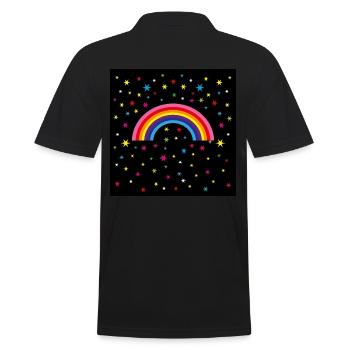 12 ciel étoilé arc-en-ciel - Polo Homme - noir - Dos - Kai (181cm)