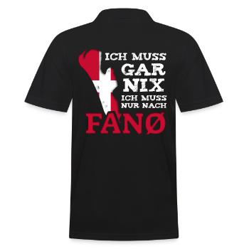 Fanø # Fanö # Ich muss gar nix # Dänemark - Männer Poloshirt - Schwarz - Hinten - Kai (181cm)