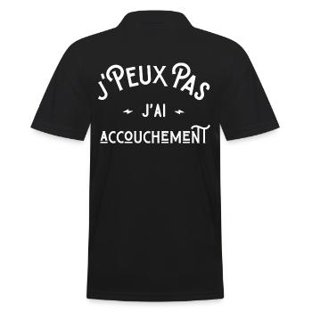 je peux pas j' ai accouchement humour naissance - Polo Homme - noir - Dos - Kai (181cm)