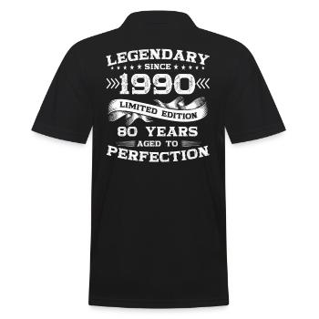 Né en 1990 33ème anniversaire Cadeau homme / femme - Polo Homme - noir - Dos - Kai (181cm)