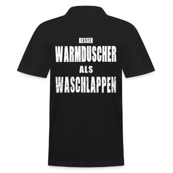 Gaspreise Gaskrise Waschlappen Geschenk lustig - Männer Poloshirt - Schwarz - Hinten - Kai (181cm)