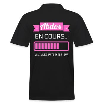 ABDOS ABDOMINAUX EN COURS idée cadeau humour - Polo Homme - noir - Dos - Kai (181cm)