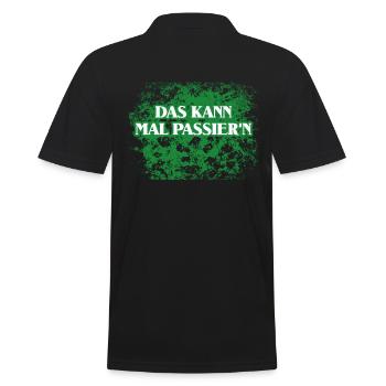 kann passieren - Männer Poloshirt - Schwarz - Hinten - Kai (181cm)