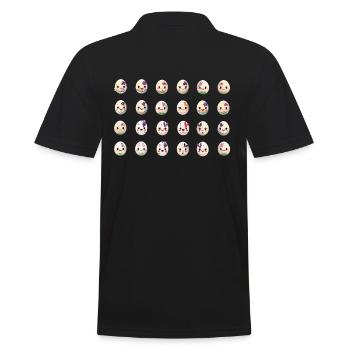 Easter pattern Easter motif many colorful eggs - Men's Polo Shirt - black - Back - Kai (181cm)