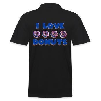 I LOVE DONUTS - Männer Poloshirt - Schwarz - Hinten - Kai (181cm)