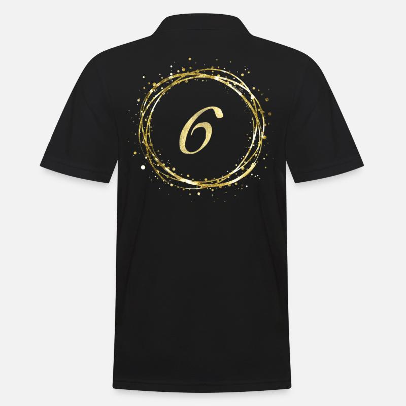 6 - Männer Poloshirt - Schwarz