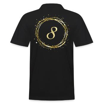 8 - Männer Poloshirt - Schwarz - Hinten - Kai (181cm)