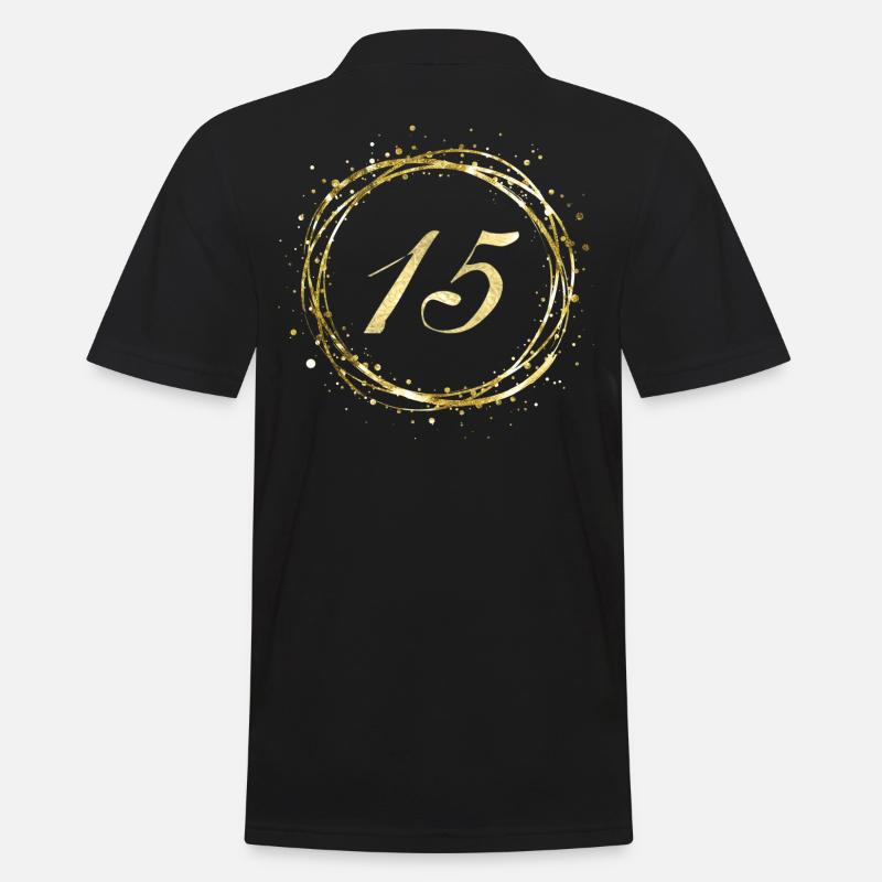 15 - Männer Poloshirt - Schwarz