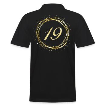 19 - Männer Poloshirt - Schwarz - Hinten - Kai (181cm)