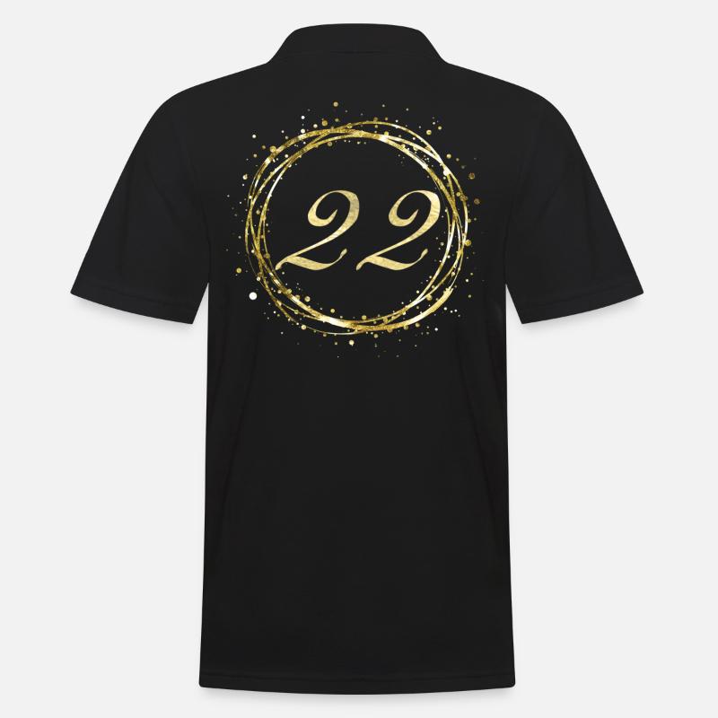 22 - Männer Poloshirt - Schwarz