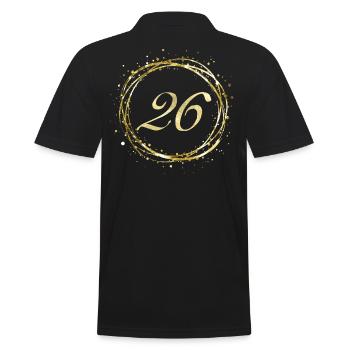 26 - Männer Poloshirt - Schwarz - Hinten - Kai (181cm)